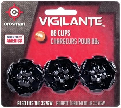 Crosman Vigilante BB Revolver Magazine Clips | 6 Round, Black | 3 Count | Ideal for Airgun Enthusiasts | Compact & Durab